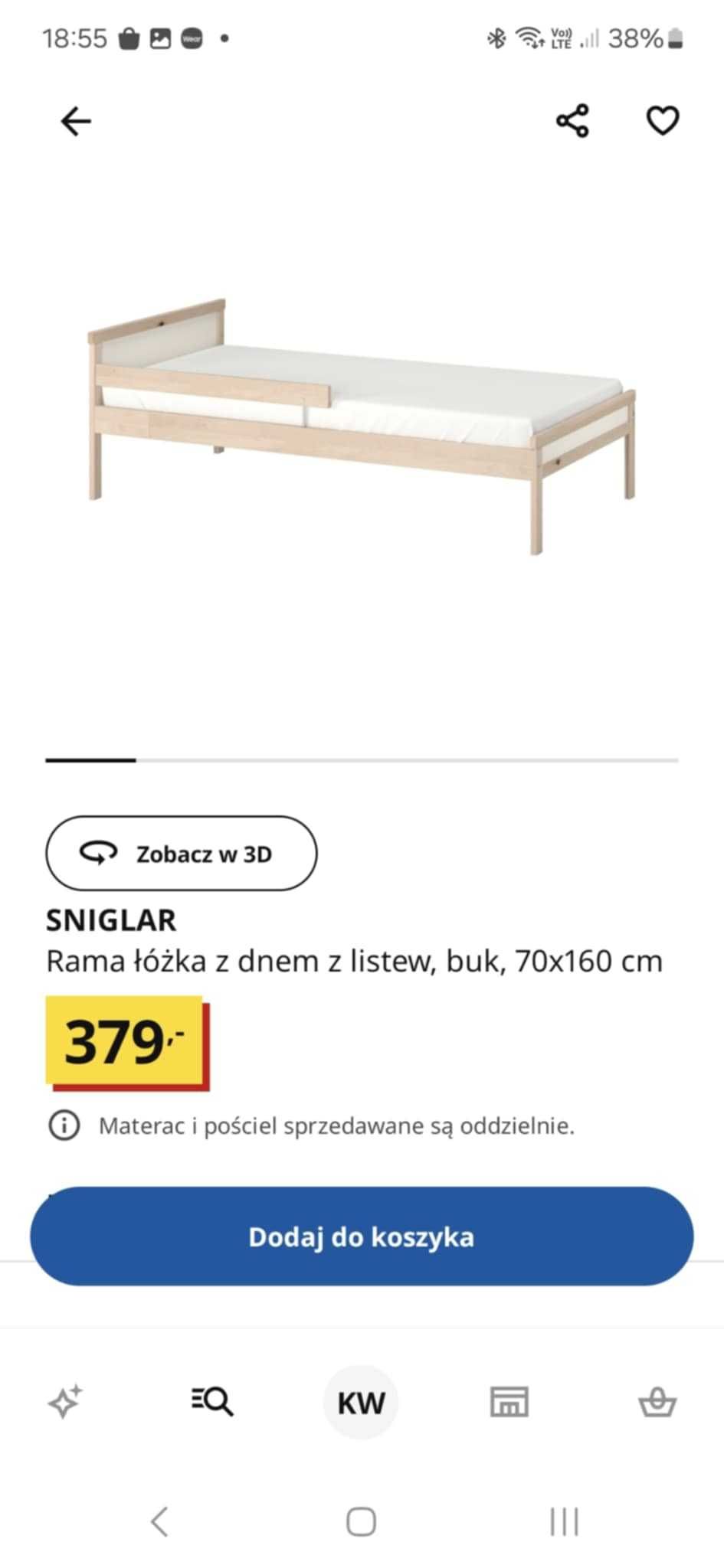Łóżko dziecięce z materacem - IKEA