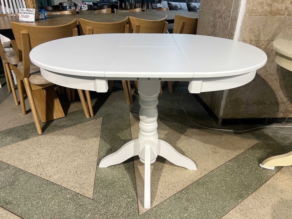 Стіл Гостинний д80+30 круглий розкладний на кухню кухонний для кухні