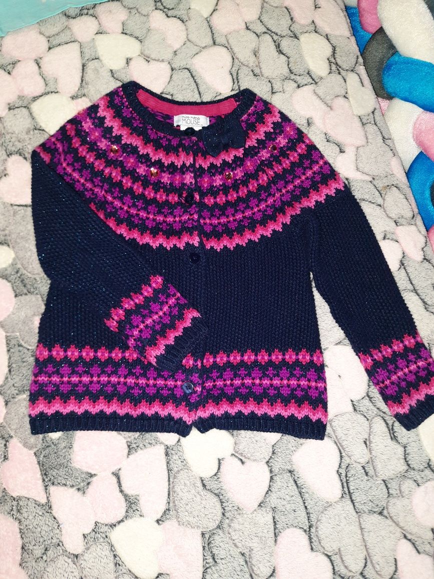 Тёплая кофточка свитер для девочки  3-4 года