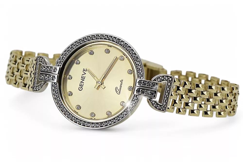 Prześliczny 14k złoty damski zegarek Geneve lw006ydy Warszawa