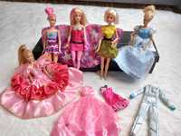 Zestaw 6x lalka Barbie Mattel paczka komplet lalek + dodatkowe ubranka