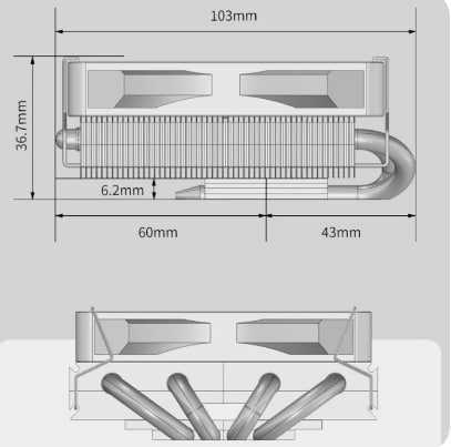 Куллер для процессора 20 дб 4 термотрубки JONSBO HP400S 103x92x36.7 мм