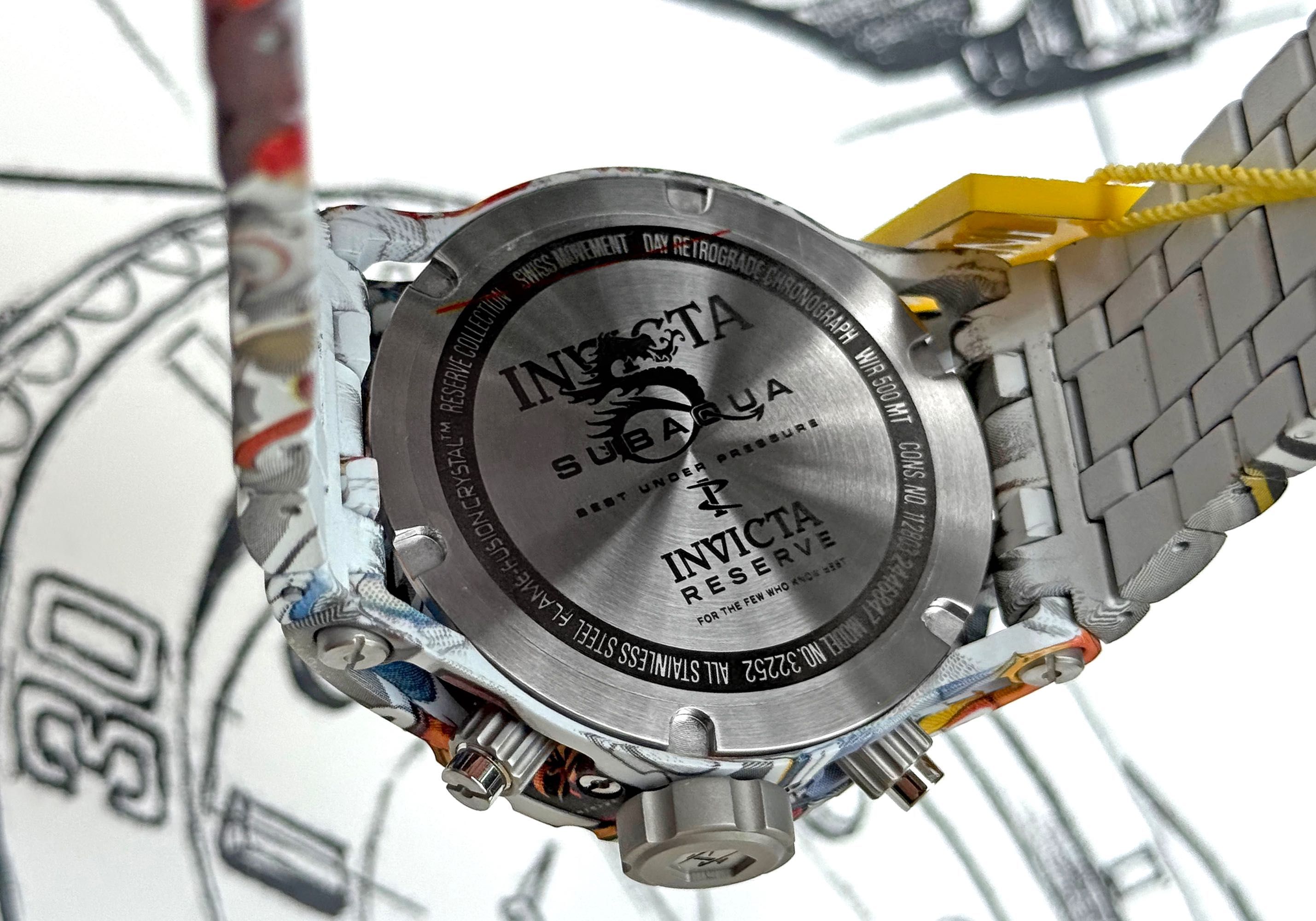 Invicta 32252 Subaqua Reserve 52 мм. Graffiti HydroPlated 500 MT Swiss