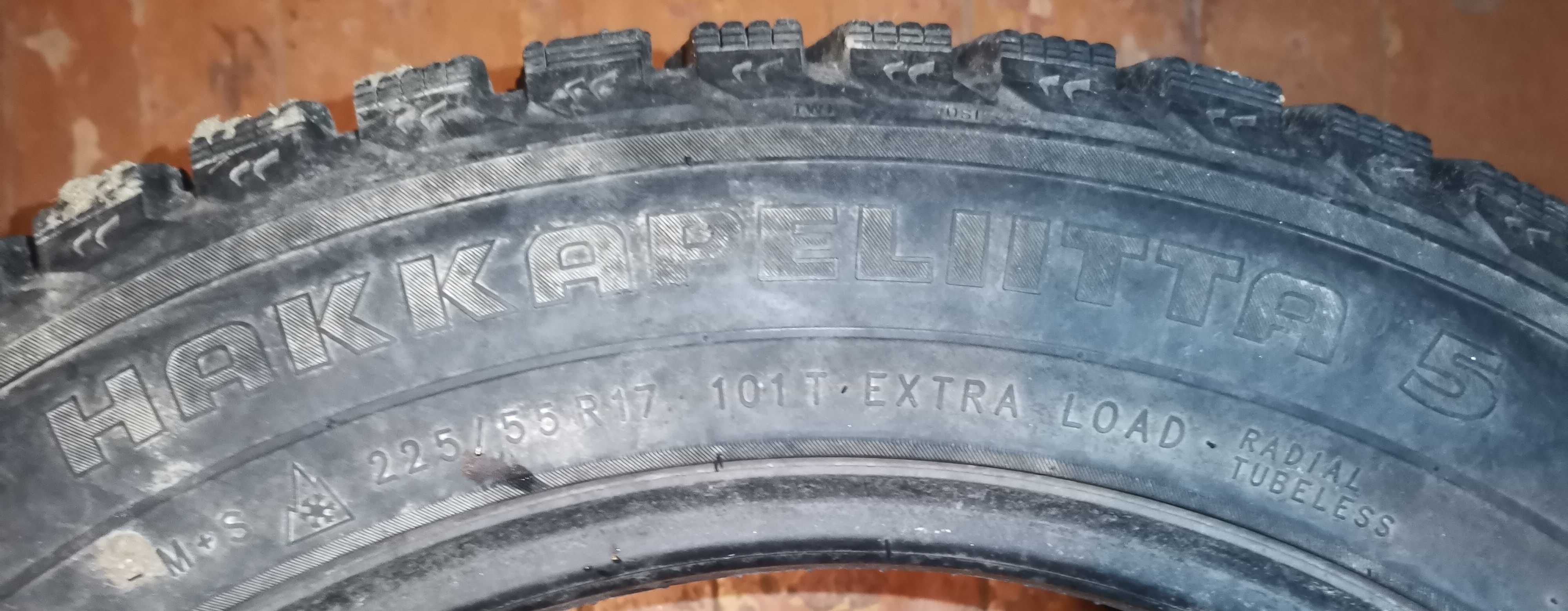 Зимняя шина 225/55 R17, Nokian Hakkapeliitta 5 XL шип M+S