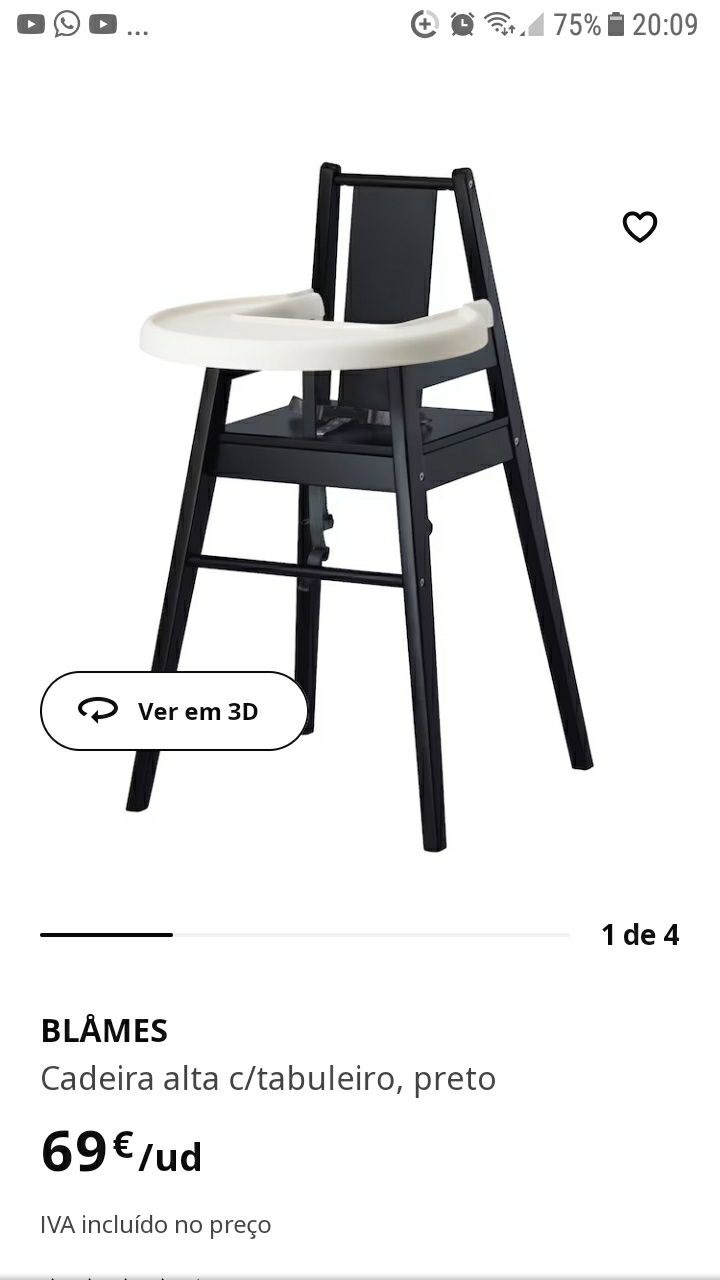 Cadeira bebé Ikea nova