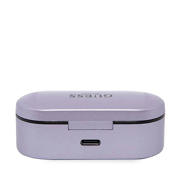 Słuchawki Bluetooth Guess TWS + stacja dokująca - fioletowe