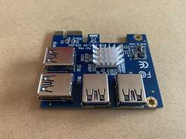 Adaptador Hub para Riser 4x USB PCI-e Mining