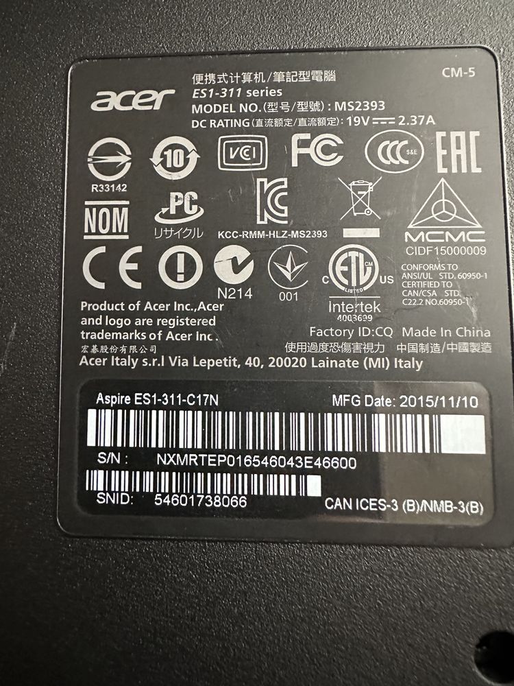 Acer ES1-311/2015 Sprawny 100%
