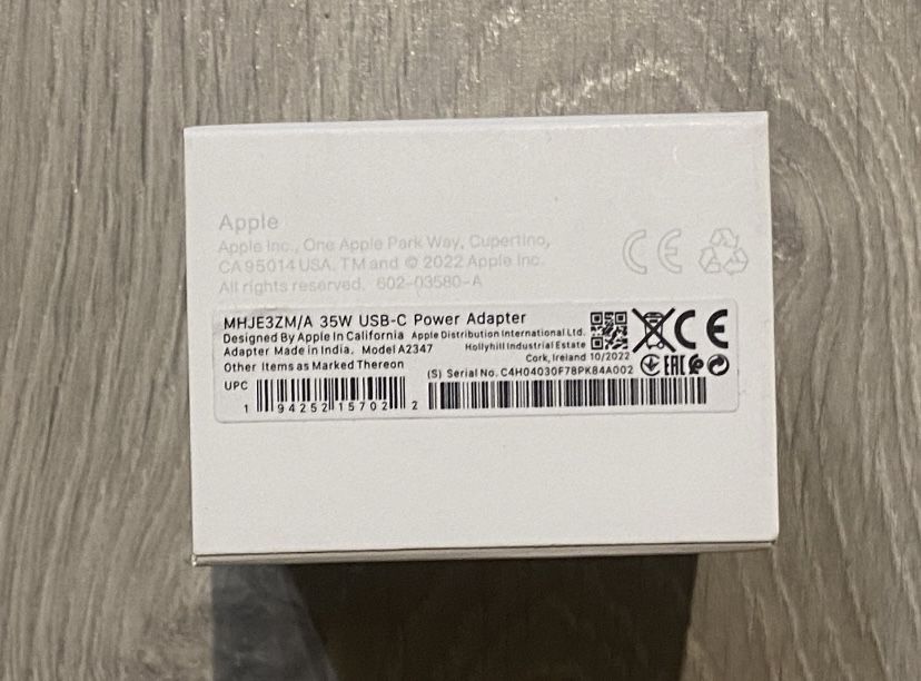 Nowa Oryginalna Szybka Ładowarka Sieciowa Apple 35W 2x USB-C do Iphone