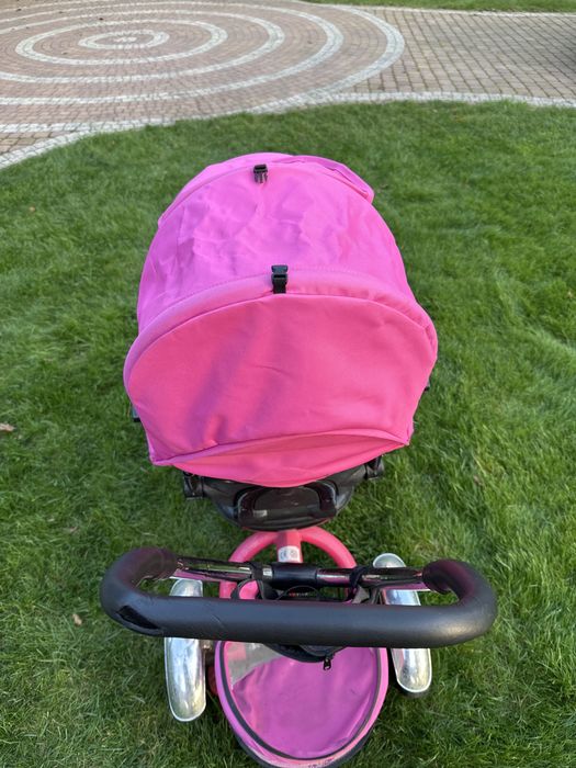 Rowerek różowy z daszkiem