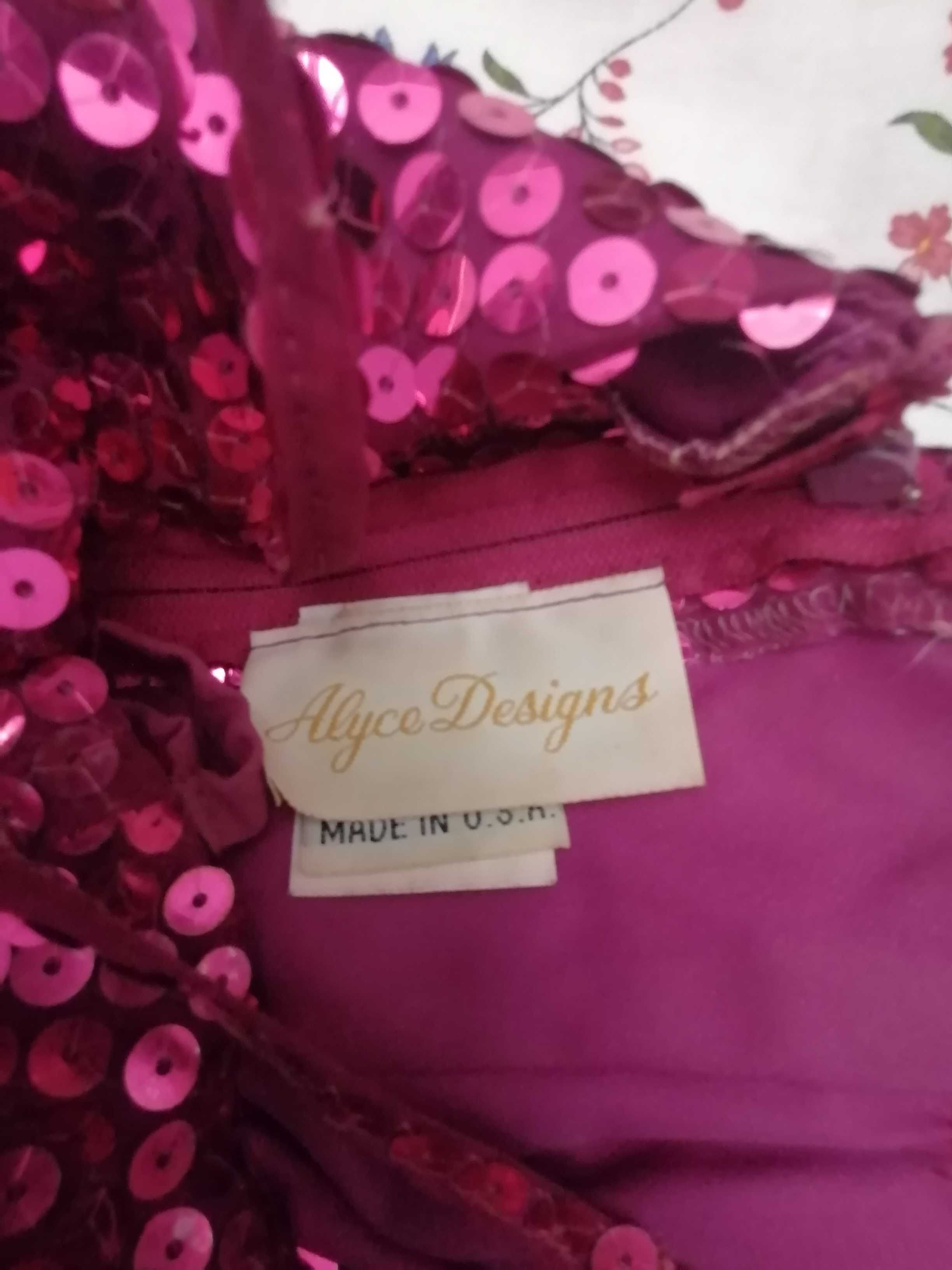 Vestido comprido rosa ,com Lantejoulas ,Alyce Designs
