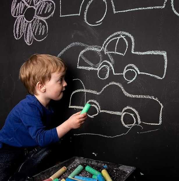 Samoprzylepna tablica kredowa duża na ścianę + kreda zestaw