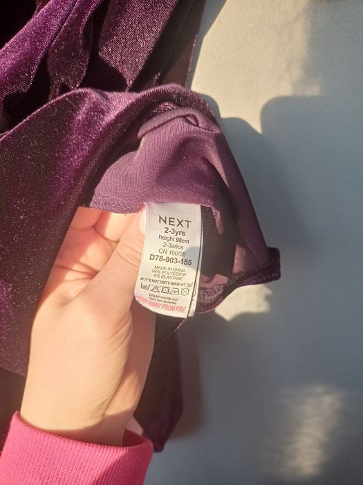 Велюрова сукня для дівчинки Next святкова сукня платье для девочки
