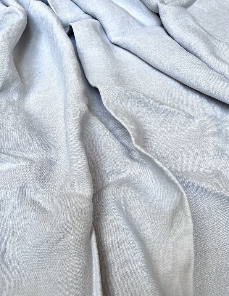 Zaslona lniana So linen jasno szara 160x165 z grzywką