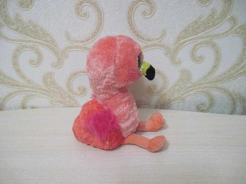 Мягкая игрушка глазастик фламинго TY