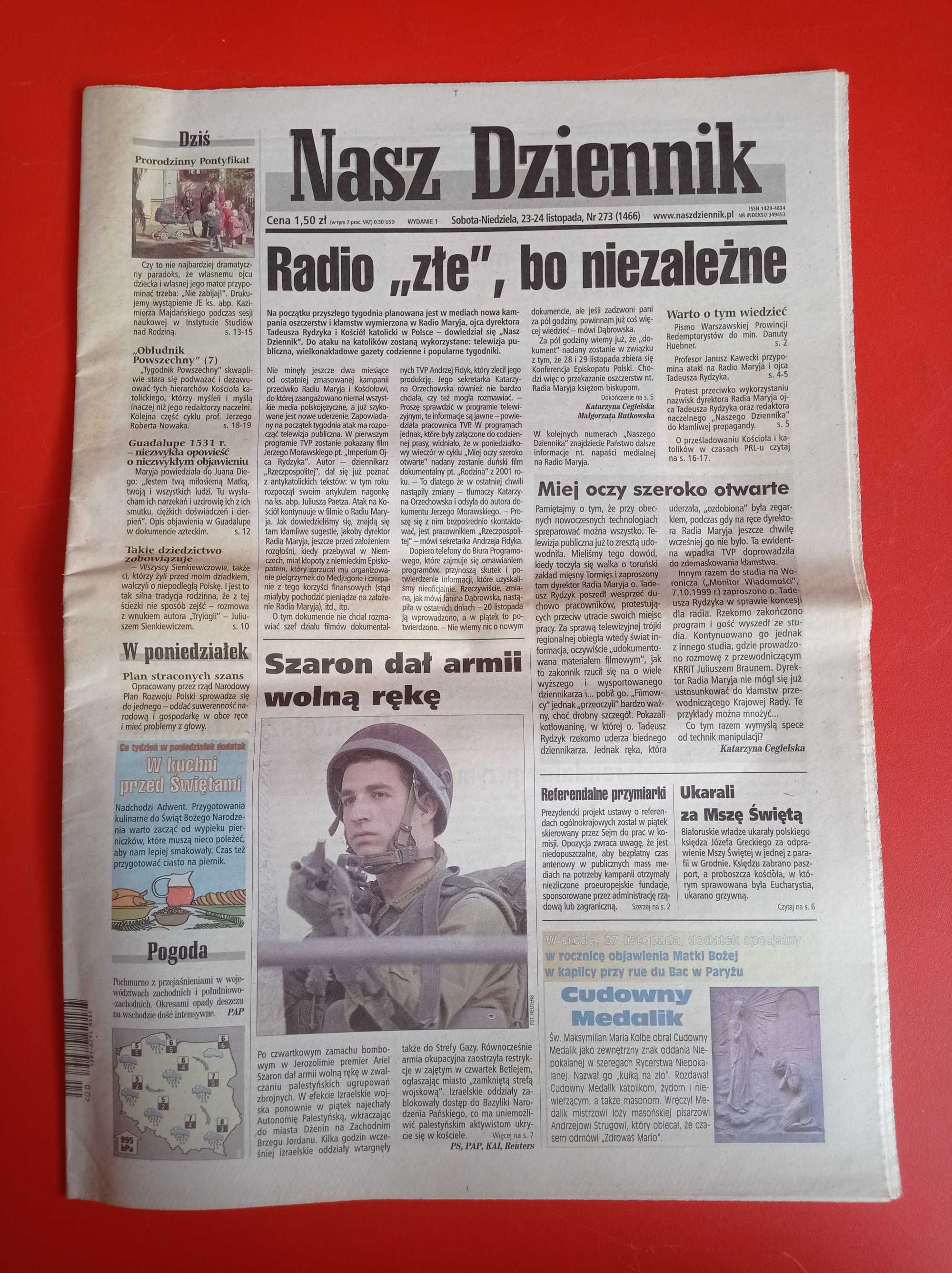 Nasz Dziennik, nr 273/2002, 23-24 listopada 2002