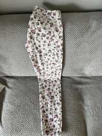 Spodnie Terranova S biel kwiaty