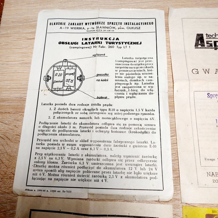 Etykiety, instrukcje, karty gwarancyjne PRL