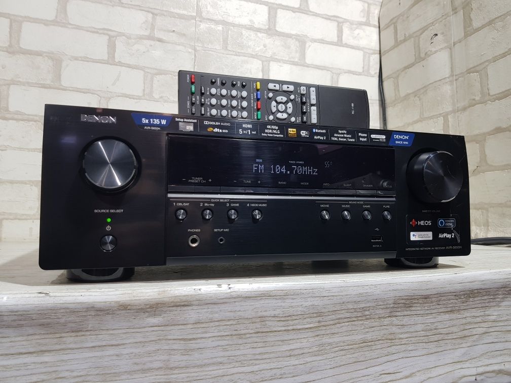 5.1 AV ресивер DENON AVR S650H,*5x100 Вт, HDMI, Wi-Fi, Bluetooth, б/у