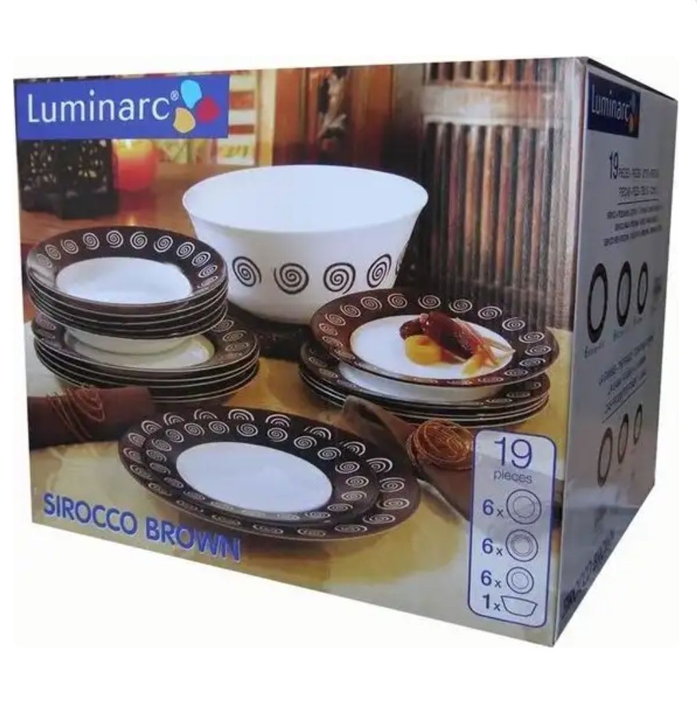 Luminarc коричневый столовый сервиз