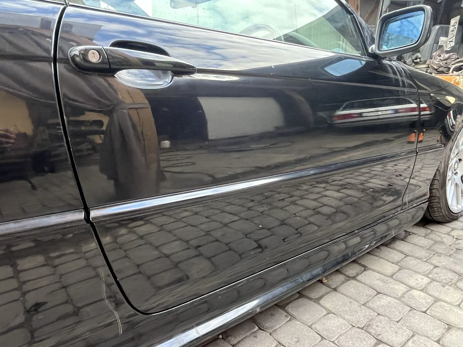 Drzwi prawe bmw e46 coupe cabrio 475 black sapphire kpl