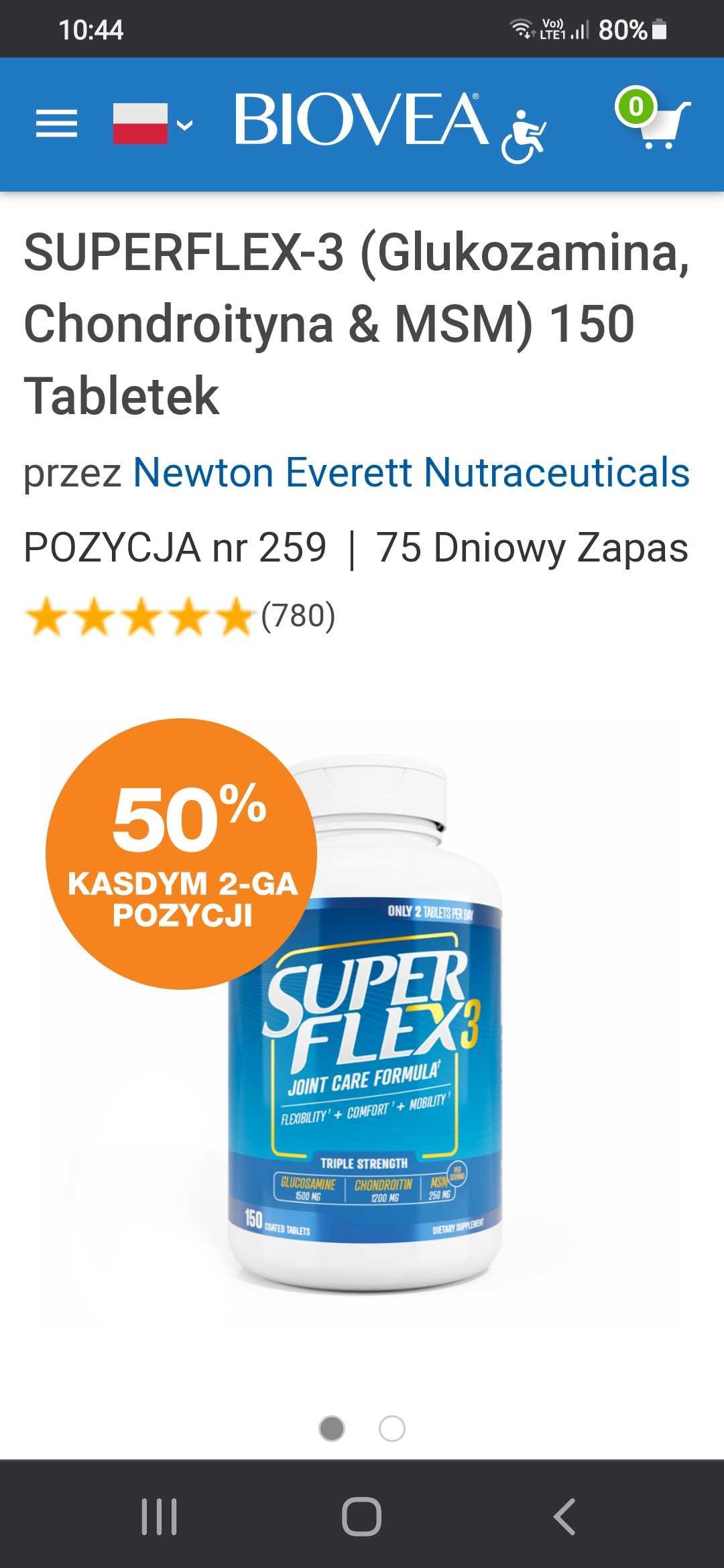 SUPER FLEX-3 suplement na wzmocnienie stawów. 150 tabletek.