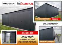 Garaż Blaszany |Wiata Grafit RAL  |Wiata - Hala - BLASZAK – ROMSTAL*