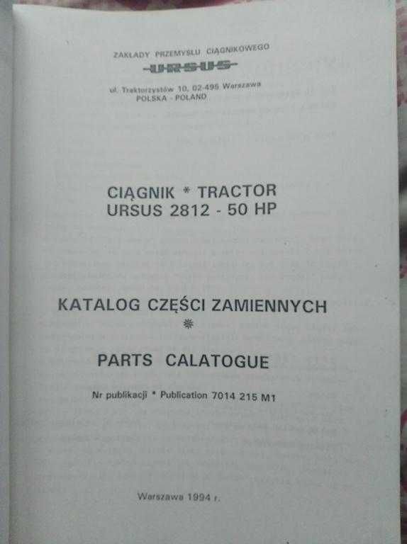 Katalog Ursus 2812 - 50 HP oryginał z roku 1994 + GRATIS