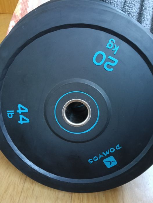 Discos Olímpicos + Barra Olímpica + Suporte