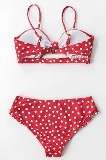 CUPSHE damski strój kąpielowy BIKINI CZERWONE Polka Dot rozm. M