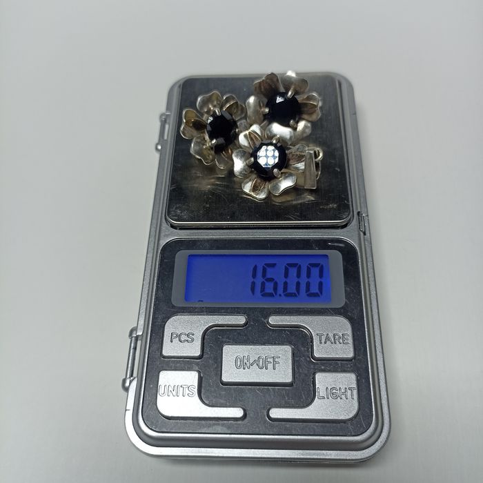 Комплект сережки і кулон срібло 875, золото 585