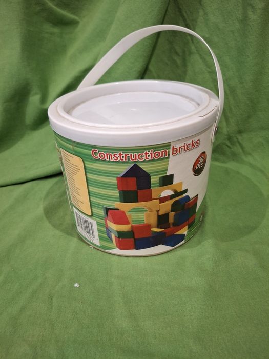 Caixa blocos de madeira