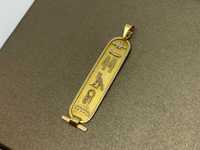 Złota zawieszka "hieroglify" p750