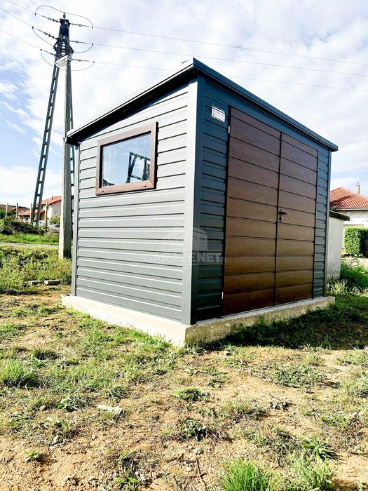 Schowek Domek Ogrodowy 2,5X2M Antracyt Drewnopodobny Spad W Tył Ts864