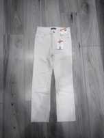 Białe jeansy cropped flare xs