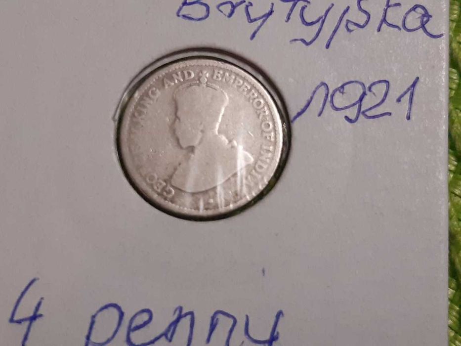 moneta srebrna Gujany Brytyjskiej z 1921R