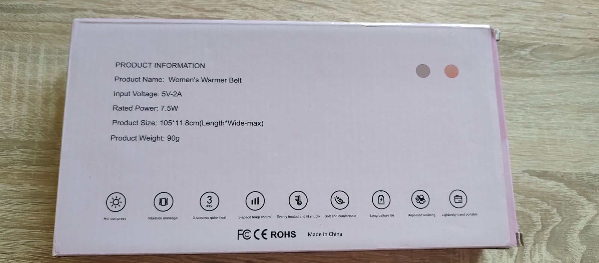 Pas masażer ocieplacz do bólów menstruacyjnych różowy nowy outlet