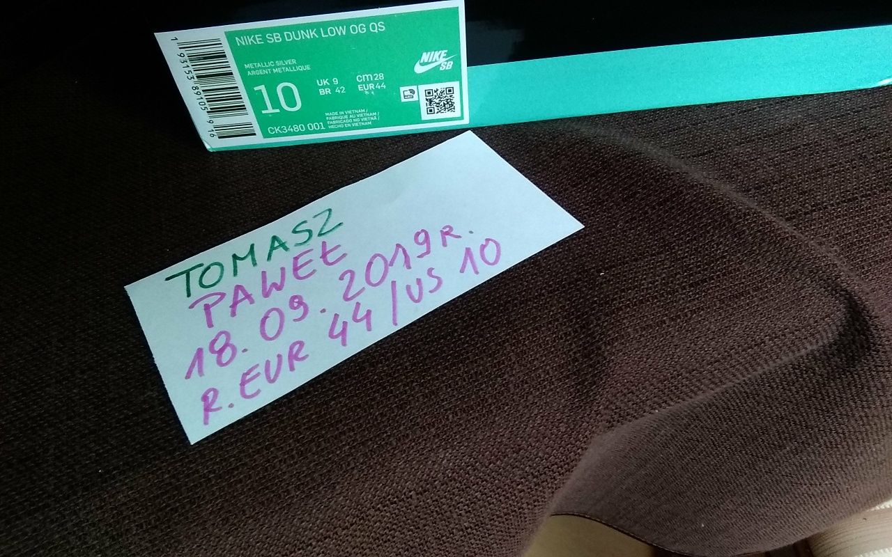 (r. Eur 44 ) Nike SB DUNK Supreme low czarne srebrne