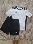 Strój na Wf Adidas r. 152, strój sportowy czarno biały