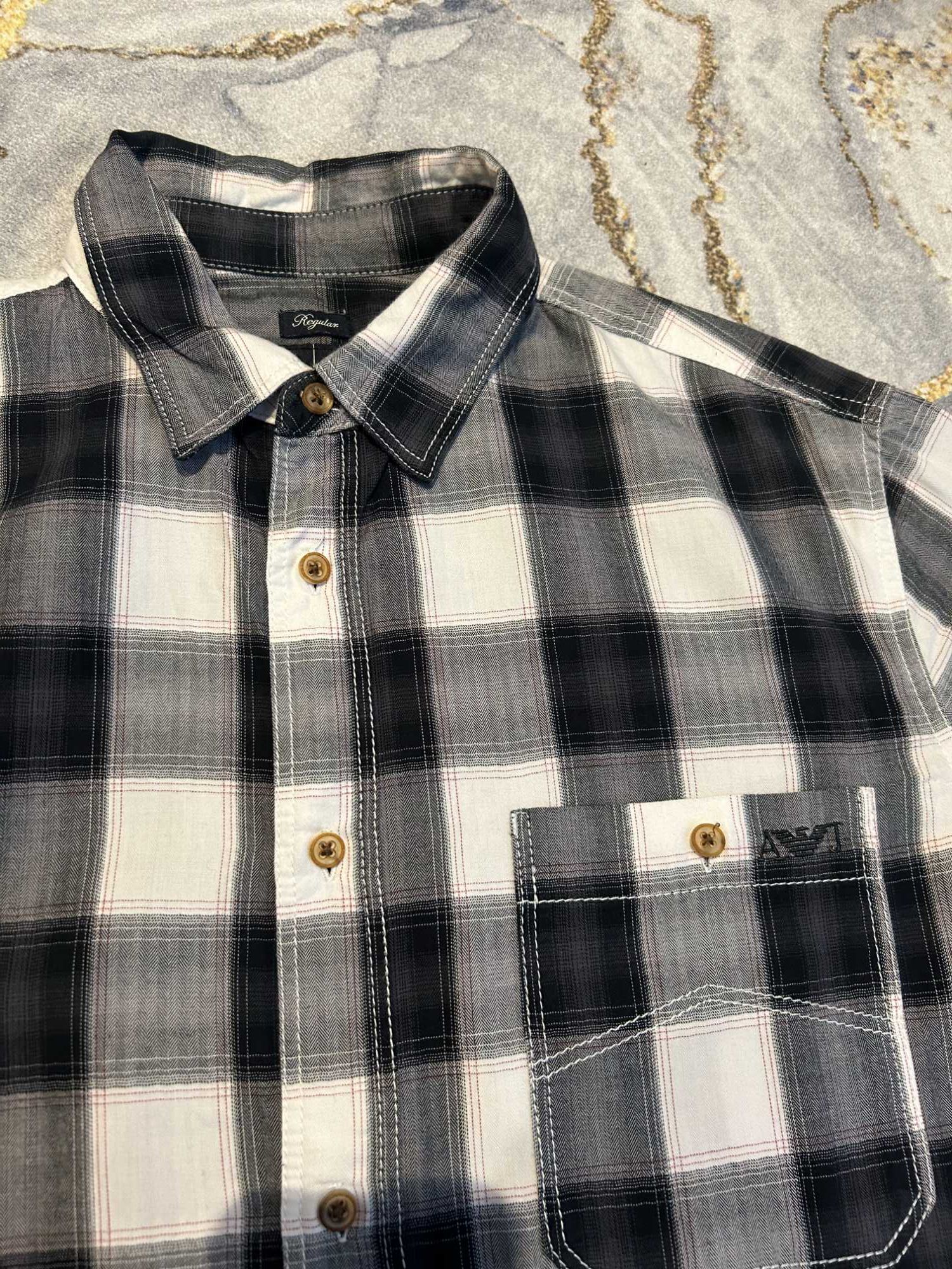 Armani Jeans _ Koszula w kratę M/L _ Regular Fit