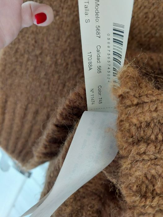Sweter oversize S M Massimo Dutti alpaka wełna