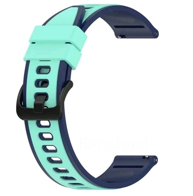 Bracelete 22mm em silicone (Nova) Verde e Azul