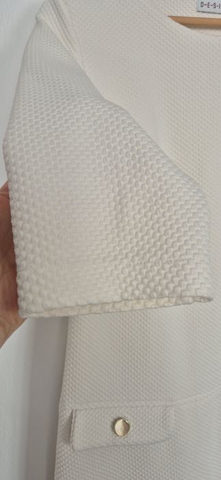 Elegancka biała sukienka tunika M