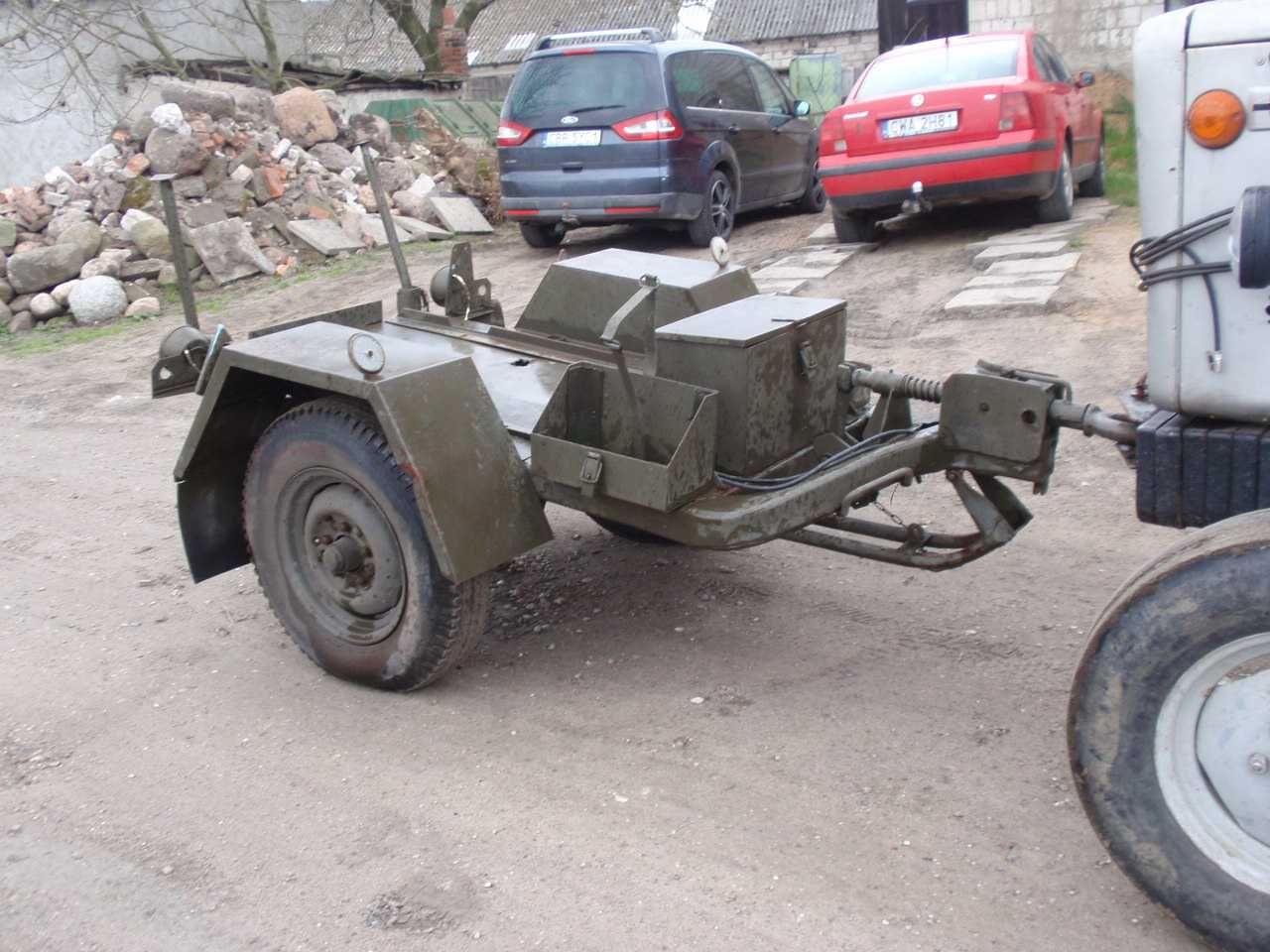 Przyczepa jednoosiowa wojskowa z hamulcem unikat gaz uaz żuk tarpan