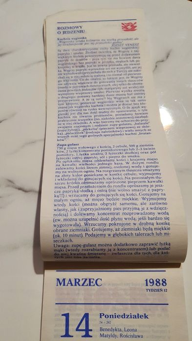 Kalendarz 1988r.