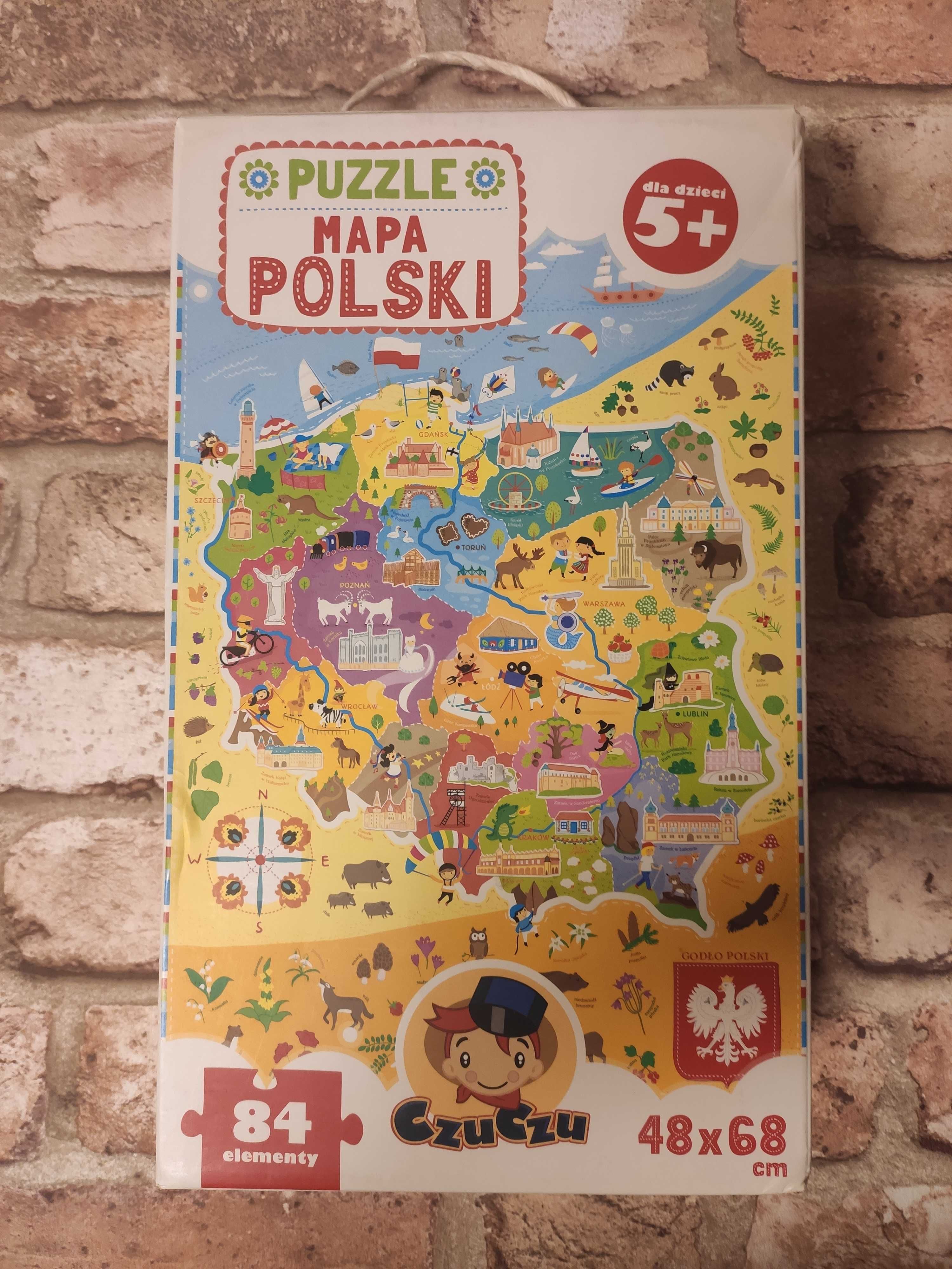 puzzle CzuCzu MAPA POLSKI kompletne 84 elementy 48x68cm