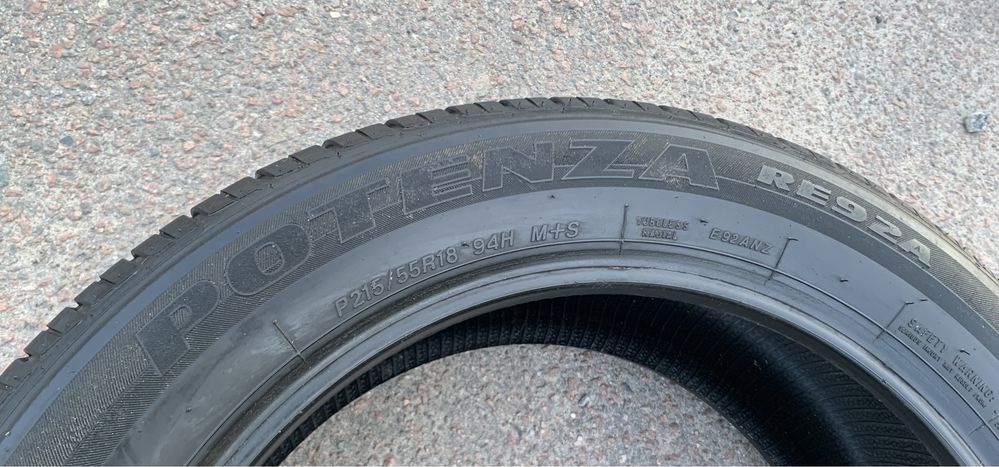 Шини Bridgestone Potenza RE92A 215/55 R18 пара