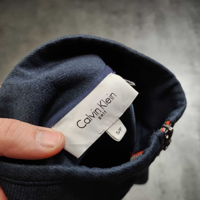 MĘSKA Bluza PREMIUM Suwak Pullover Granat Polarek Calvin Klein Golf