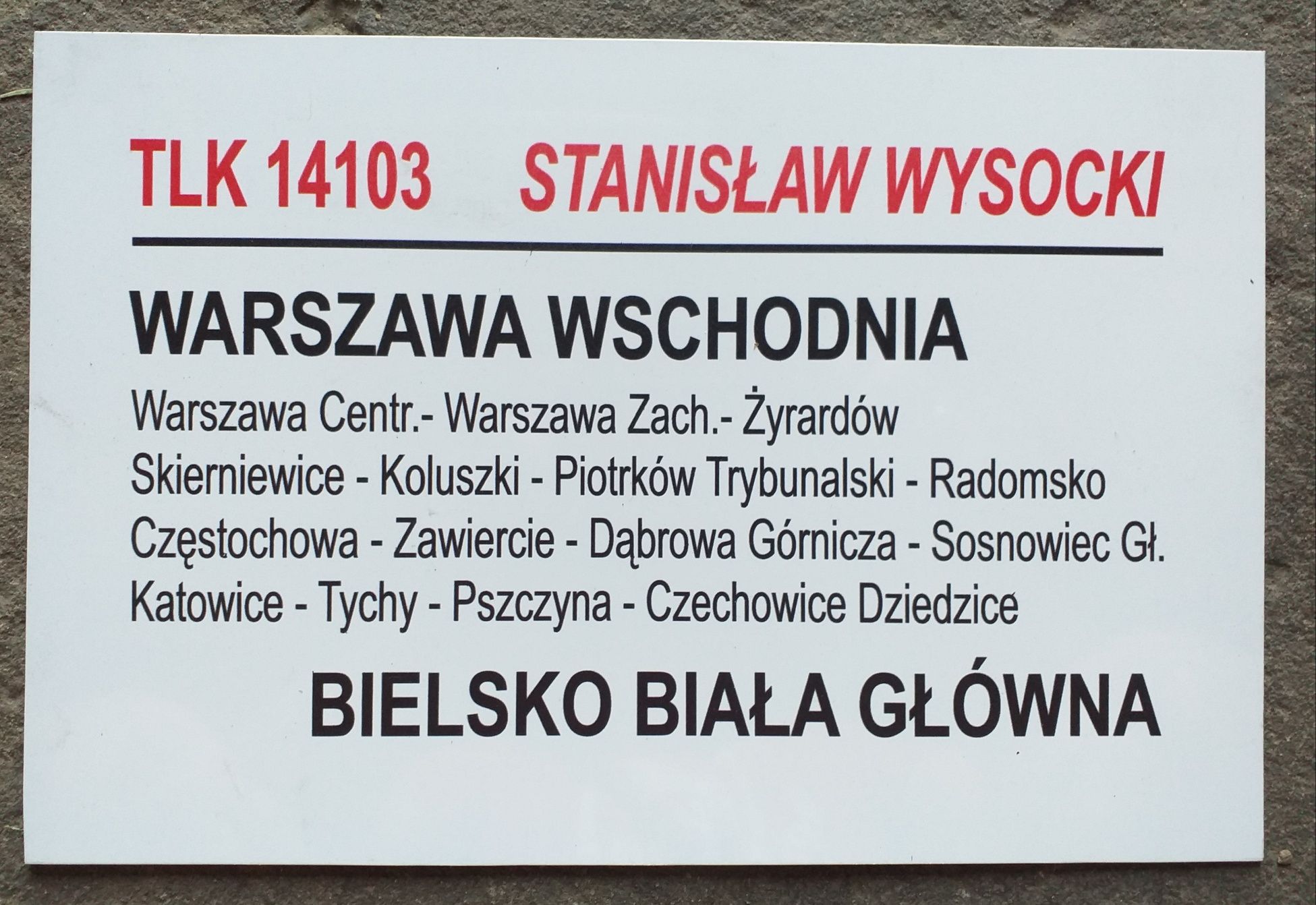 Tablica kierunkowa Stanisław Wysocki