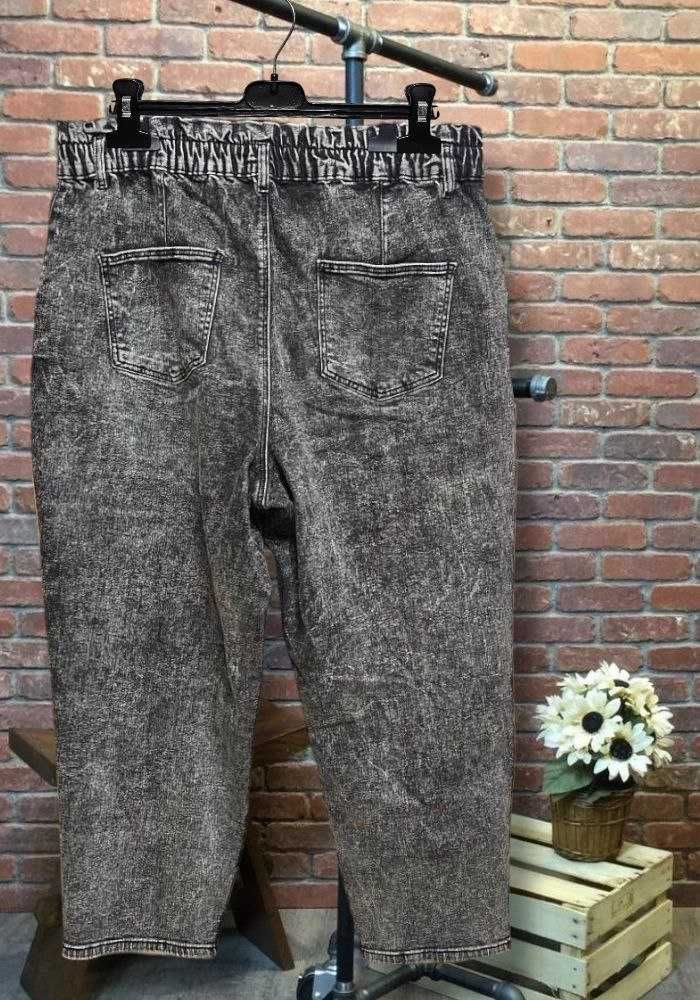 Джинсы мом TU графит с резинкой на талии, р. XL/2XL